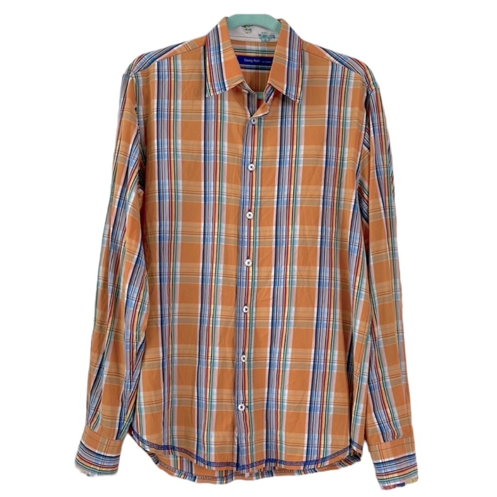 Georg Roth MSRP $225 Men’s Flip Cuff Plaid Button Down Shirt | Medium